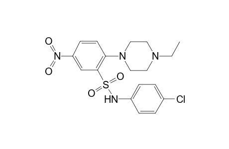 N-(4-chlorophenyl)-2-(4-ethyl-1-piperazinyl)-5-nitrobenzenesulfonamide