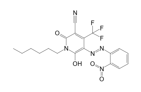 3-Cyano-1-hexyl-6-hydroxy-5-(2-nitrophenylazo)-4-trifluoromethyl-2-pyridone