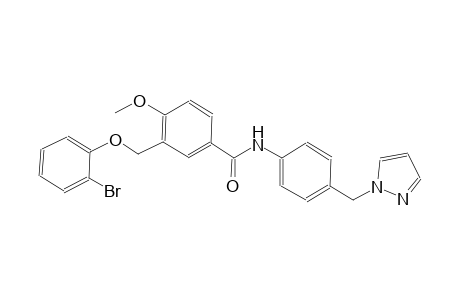 3-[(2-bromophenoxy)methyl]-4-methoxy-N-[4-(1H-pyrazol-1-ylmethyl)phenyl]benzamide