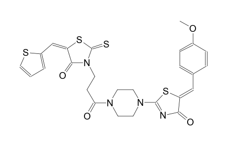 4(5H)-thiazolone, 5-[(4-methoxyphenyl)methylene]-2-[4-[1-oxo-3-[(5E)-4-oxo-5-(2-thienylmethylene)-2-thioxothiazolidinyl]propyl]-1-piperazinyl]-, (5Z)-