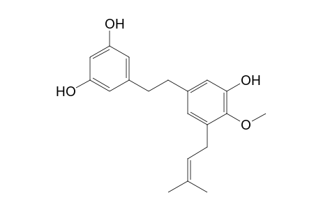 .alpha.,.alpha.'-Dihydro-3,5,3'-trihydroxy-4'-methoxy-5'-isopentenylstilbene