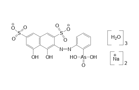 3-[(o-arsonophenyl)azo]-4,5-dihydroxy-2,7-naphthalenedisulfonic acid, disodium salt, trihydrate