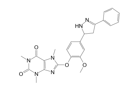 5-((4-(2,6-Dioxo-1,3,7-trimethyl-2,3,6,7-tetrahydro-1H-purine-8-yl)oxy)-3-methoxyphenyl)-3-phenyl-4,5-dihydro-1H-pyrazole