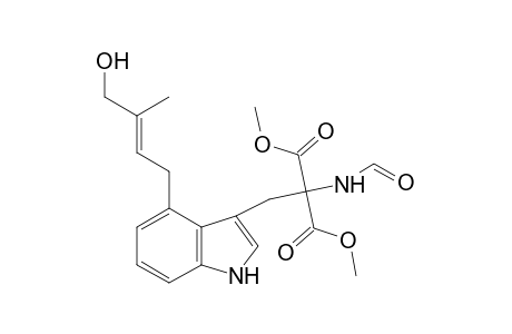 Malonic acid, 2-formamido-2-[4-(4-hydroxy-3-methyl-2-butenyl)indol-3-yl]methyl-, dimethyl ester