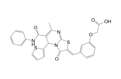 {3-[(Z)-(6-(anilinocarbonyl)-7-methyl-3-oxo-5-(2-thienyl)-5H-[1,3]thiazolo[3,2-a]pyrimidin-2(3H)-ylidene)methyl]phenoxy}acetic acid