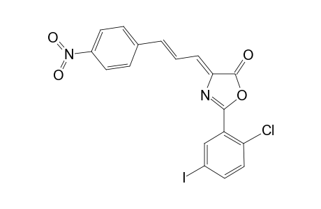 (4Z)-2-(2-chloranyl-5-iodanyl-phenyl)-4-[(E)-3-(4-nitrophenyl)prop-2-enylidene]-1,3-oxazol-5-one