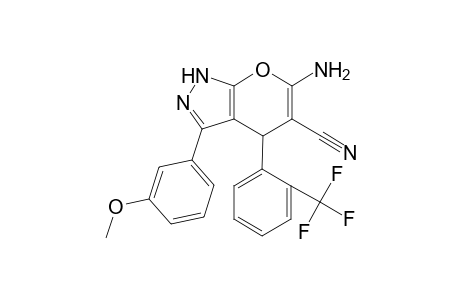 6-Amino-3-(3-methoxyphenyl)-4-[2-(trifluoromethyl)phenyl]-1,4-dihydropyrano[2,3-C]pyrazole-5-carbonitrile