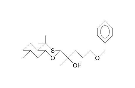 4(eq)-(3-Benzyloxy-1(R)-hydroxy-1-methyl-butyl)-5,5,9(eq)-trimethyl-2-oxa-4-thia-trans-bicyclo(4.4.0)decane