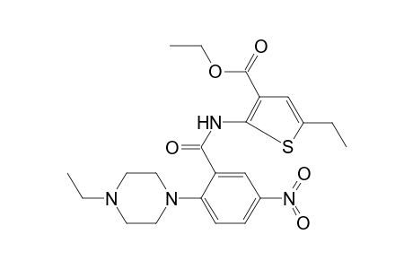 5-Ethyl-2-[[2-(4-ethylpiperazino)-5-nitro-benzoyl]amino]thiophene-3-carboxylic acid ethyl ester