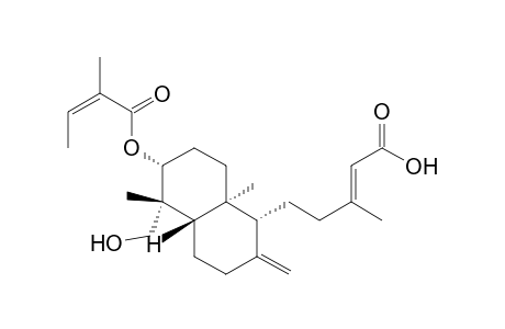 2-Pentenoic acid, 5-[decahydro-5-(hydroxymethyl)-5,8a-dimethyl-2-methylene-6-[(2-methyl-1-oxo-2-butenyl)oxy]-1-naphthalenyl]-3-methyl-, [1R-[1.alpha.(E),4a.beta.,5.beta.,6.alpha.(Z),8a.alpha.]]-