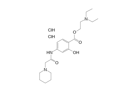 4-(2-piperidinoacetamido)salicylic acid, 2-(diethylamino)ethyl ester, dihydrochloride