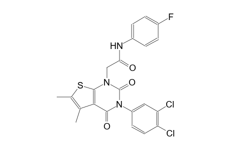 2-(3-(3,4-dichlorophenyl)-5,6-dimethyl-2,4-dioxo-3,4-dihydrothieno[2,3-d]pyrimidin-1(2H)-yl)-N-(4-fluorophenyl)acetamide