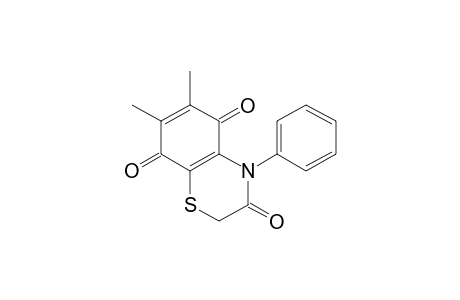 2H-1,4-benzothiazine-3,5,8(4H)-trione, 6,7-dimethyl-4-phenyl-