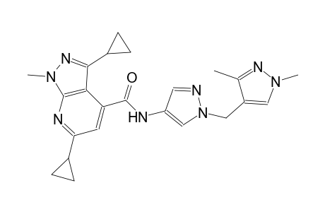 3,6-dicyclopropyl-N-{1-[(1,3-dimethyl-1H-pyrazol-4-yl)methyl]-1H-pyrazol-4-yl}-1-methyl-1H-pyrazolo[3,4-b]pyridine-4-carboxamide