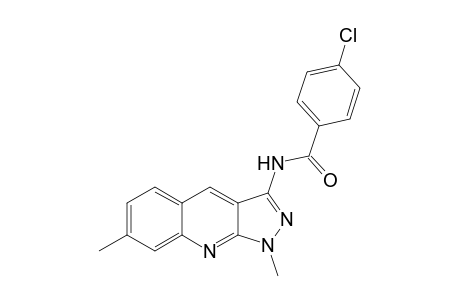 Benzamide, 4-chloro-N-(1,7-dimethyl-1H-pyrazolo[3,4-b]quinolin-3-yl)-