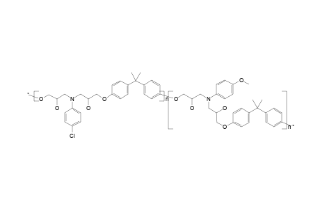 Poly{[3,7-dihydroxy-5-(p-chlorophenyl)-1,9-dioxa-5-azanonamethylene-1,4-phenylene-isopropylidene-1,4-phenylene]-co-[3,7-dihydroxy-5-(p-methoxyphenyl)-1,9-dioxa-5-azanonamethylene-1,4-phenylene-isopropylidene-1,4-phenylene]}