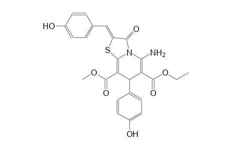 6-ethyl 8-methyl (2Z)-5-amino-2-(4-hydroxybenzylidene)-7-(4-hydroxyphenyl)-3-oxo-2,3-dihydro-7H-[1,3]thiazolo[3,2-a]pyridine-6,8-