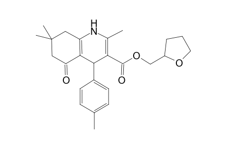 3-Quinolinecarboxylic acid, 1,4,5,6,7,8-hexahydro-2,7,7-trimethyl-4-(4-methylphenyl)-5-oxo-, (tetrahydro-2-furanyl)methyl ester