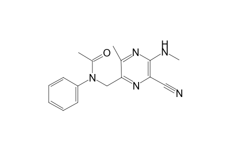 2-METHYLAMINO-6-METHYL-5-(N-ACETYLANILINO)-METHYLPYRAZINE-3-CARBONITRILE