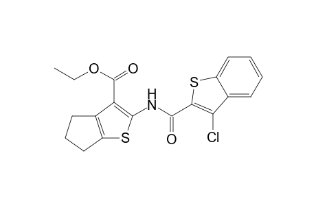 4H-Cyclopenta[b]thiophene-3-carboxylic acid, 2-[(3-chlorobenzo[b]thiophene-2-carbonyl)amino]-5,6-dihydro-, ethyl ester