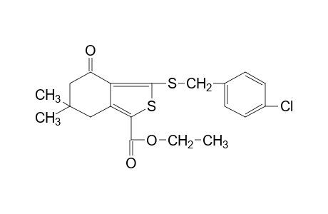 3-[(p-chlorobenzyl)thio]-6,8-dimethyl-4-oxo-4,5,6,7-tetrahydrobenzo[c]thiophene-1-carboxylic acid, ethyl ester