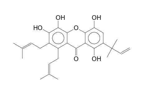 SUBELLIPTENONE-A;1,4,5,6-TETRAHYDROXY-2-(1,1-DIMETHYL-2-PROPENYL)-7,8-DI-(3-METHYL-2-BUTENYL)-XANTHONE