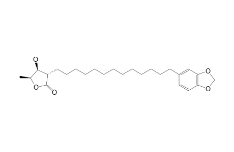 EPI-JURUENOLIDES-F;(2S,3S,4S)-3-HYDROXY-4-METHYL-2-(13'-PIPERONYL-N-TRIDECYL)-BUTANOLIDE