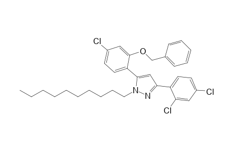 5-(2-BENZYLOXY-4-CHLOROPHENYL)-3-(2,4-DICHLOROPHENYL)-1-DECYL-PYRAZOLE