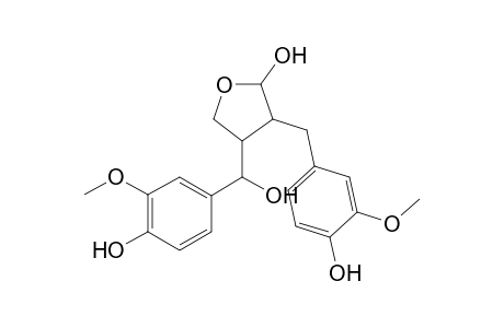 3-[(3-methoxy-4-oxidanyl-phenyl)methyl]-4-[(3-methoxy-4-oxidanyl-phenyl)-oxidanyl-methyl]oxolan-2-ol