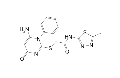 2-[(6-amino-4-oxo-1-phenyl-1,4-dihydro-2-pyrimidinyl)sulfanyl]-N-(5-methyl-1,3,4-thiadiazol-2-yl)acetamide