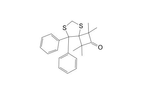 1,1,3,3-tetramethyl-8,8-diphenyl-5,7-dithiaspiro[3.4]octan-2-one