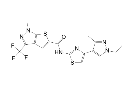 N-[4-(1-ethyl-3-methyl-1H-pyrazol-4-yl)-1,3-thiazol-2-yl]-1-methyl-3-(trifluoromethyl)-1H-thieno[2,3-c]pyrazole-5-carboxamide