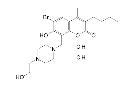 6-bromo-3-butyl-7-hydroxy-8-{[4-(2-hydroxyethyl)-1-piperazinyl]methyl}-4-methylcoumarin, dihydrochloride