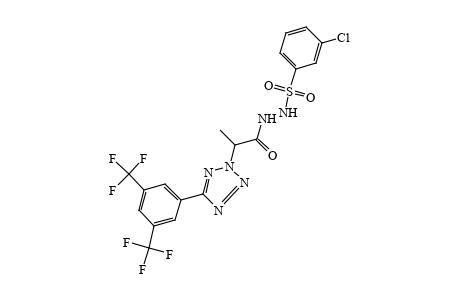 1-[(m-chlorophenyl)sulfonyl]-2-{2-[5-(alpha,alpha,alpha,alpha',alpha',alpha'-hexafluoro-3,5-xylyl)-2H-tetrazol-2-yl]propionyl]hydrazine