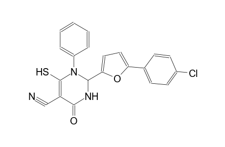 2-[5-(4-chlorophenyl)-2-furyl]-4-oxo-1-phenyl-6-sulfanyl-1,2,3,4-tetrahydro-5-pyrimidinecarbonitrile