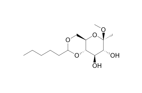 Methyl - 4,6-O-hexylidene-D-( .beta.-methoxy)glucopyranoside