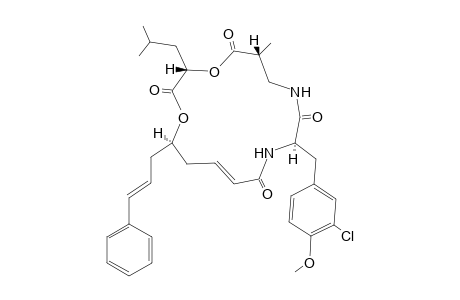 (3S,6R,10R,13E,16R)-10-(3-chloro-4-methoxy-benzyl)-16-[(E)-cinnamyl]-3-isobutyl-6-methyl-1,4-dioxa-8,11-diazacyclohexadec-13-ene-2,5,9,12-diquinone