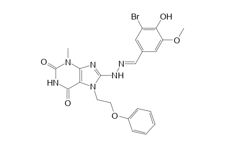 3-bromo-4-hydroxy-5-methoxybenzaldehyde [3-methyl-2,6-dioxo-7-(2-phenoxyethyl)-2,3,6,7-tetrahydro-1H-purin-8-yl]hydrazone