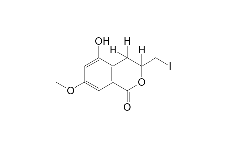 3,4-dihydro-5-hydroxy-3-(iodomethyl)-7-methoxyisocoumarin