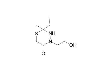 2-Ethyl-4-(2-hydroxyethyl)-2-methyl-1,3,4-thiadiazinan-5-one