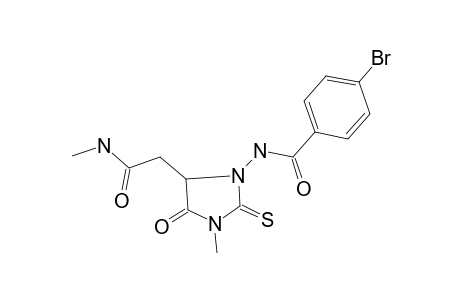 4-Bromanyl-N-[3-methyl-5-[2-(methylamino)-2-oxidanylidene-ethyl]-4-oxidanylidene-2-sulfanylidene-imidazolidin-1-yl]benzamide