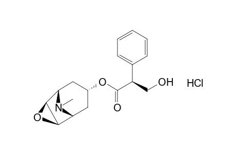 2-phenylhydracrylic acid, 6 beta, 7 beta-epoxy-1alpha H, 5 alpha H-tropan-3 alpha-yl ester, hydrochloride