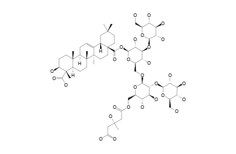 DIANVERSICOSIDE_D;3-BETA-HYDROXYOLEAN-12-EN-23-ALPHA,28-DIOIC_ACID_28-O-[BETA-D-GLUCOPYRANOSYL-(1->3)]-[[BETA-D-GLUCOPYRANOSYL-(1->2)]-[BETA-D-6