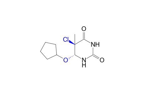 trans-5-chloro-6-(cyclopentyloxy)-5-methylhydrouracil