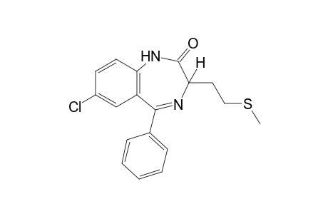 7-chloro-1,3-dihydro-3-[2-(methylthio)ethyl]-5-phenyl-2H-1,4-benzodiazepin-2-one