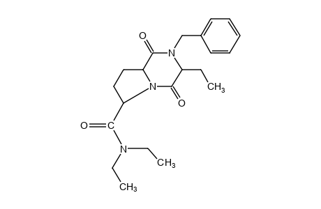 2-benzyl-1,4-dioxooctahydro-N,N-3-triethylpyrrolo[1,2-a]pyrazine-6-carboxamide