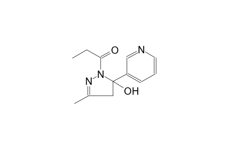 1H-pyrazol-5-ol, 4,5-dihydro-3-methyl-1-(1-oxopropyl)-5-(3-pyridinyl)-