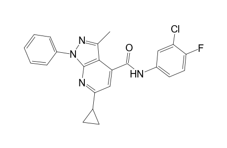 N-(3-chloro-4-fluorophenyl)-6-cyclopropyl-3-methyl-1-phenyl-1H-pyrazolo[3,4-b]pyridine-4-carboxamide