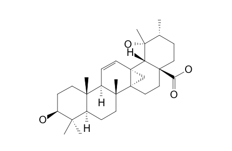 EUSCAPHIC_ACID_A;3-BETA,19-ALPHA-DIHYDROXY-13-ALPHA,27-CYCLOURS-11-EN-28-OIC_ACID