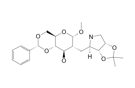 METHYL-4,6-O-BENZYLIDENE-2-DEOXY-2-(1,2,5-TRIDEOXY-2,5-IMINO-3,4-O-ISOPROPYLIDENE-L-RIBITOL-1C-YL)-ALPHA-D-GLUCOPYRANOSIDE